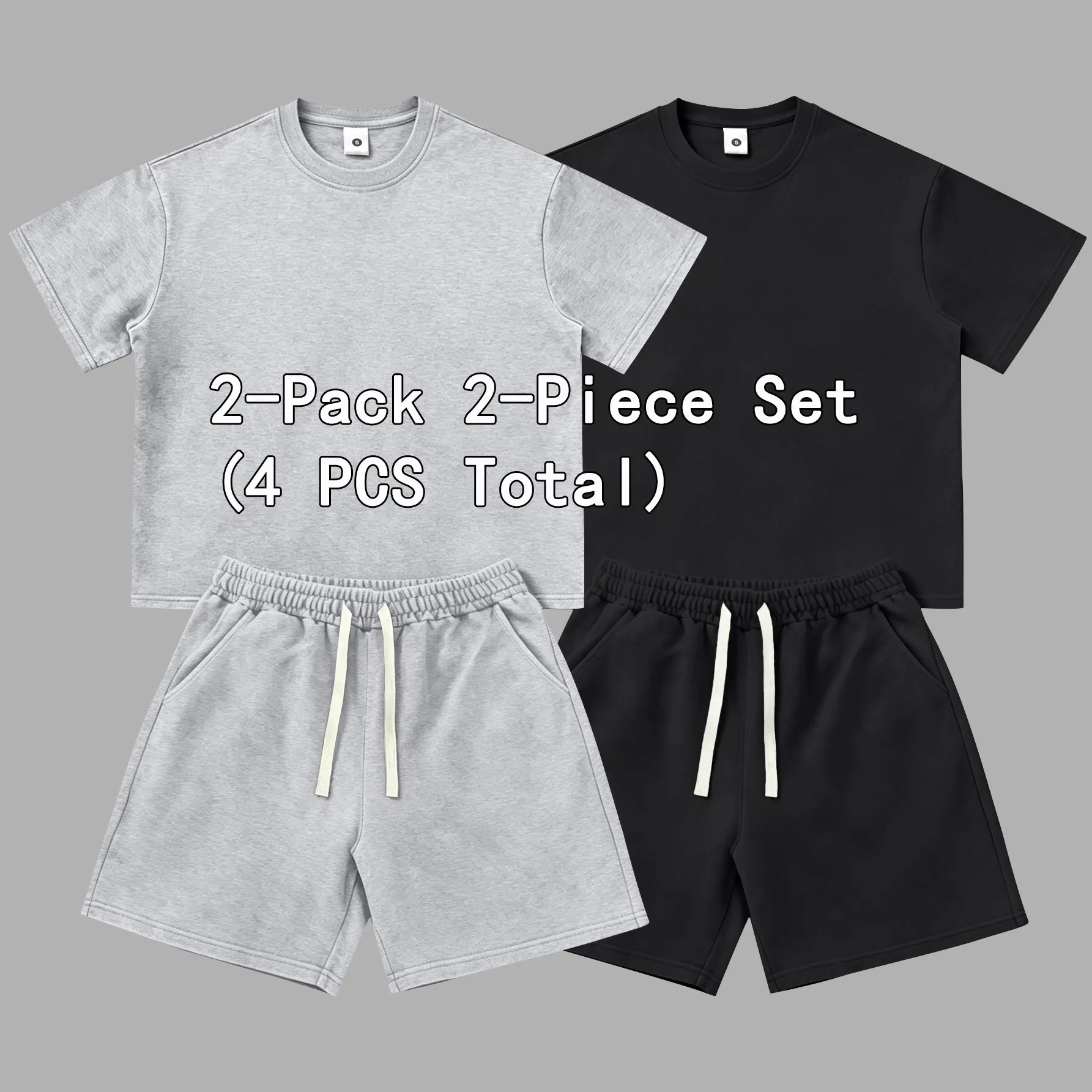 Light Gray + Black (2-Pack)