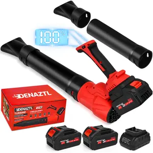 Denaztl Brushless Cordless Leaf Blower: 540CFM / 150MPH High Velocity, 2 x 4.0Ah Batteries & Fast Charger, 5 Speeds with LCD Display, Electric Leaf Blower for Lawn Care, Snow & Yard Cleaning outdoorfun