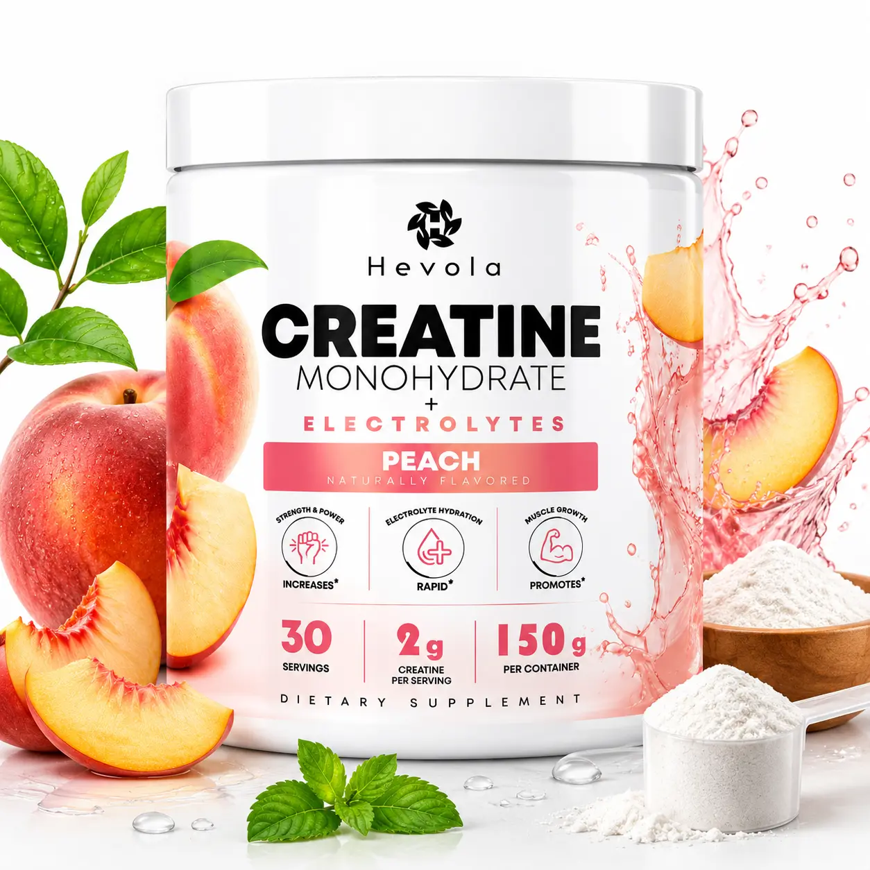 Micronized Creatine Monohydrate Dietary Powder Supplement with Sea Salt Electrolytes, Fitness Performance Support, Hydration Boost, 2 Flavors, 30 Servings