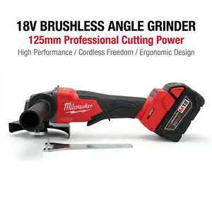 Milwaukee 125mm Angle Grinder | 18V Brushless Variable Speed For Metal Cutting,Multi-Function Electrician Tool Set