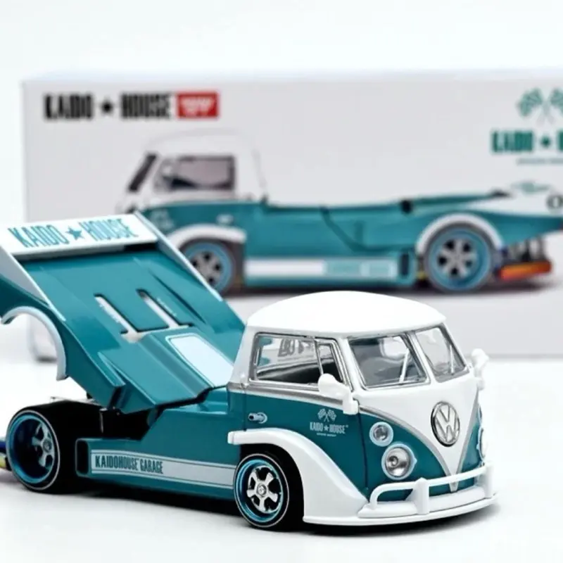Kaido House x Mini GT Volkswagen T1 KAIDO WORKS V1 – Turquoise/White