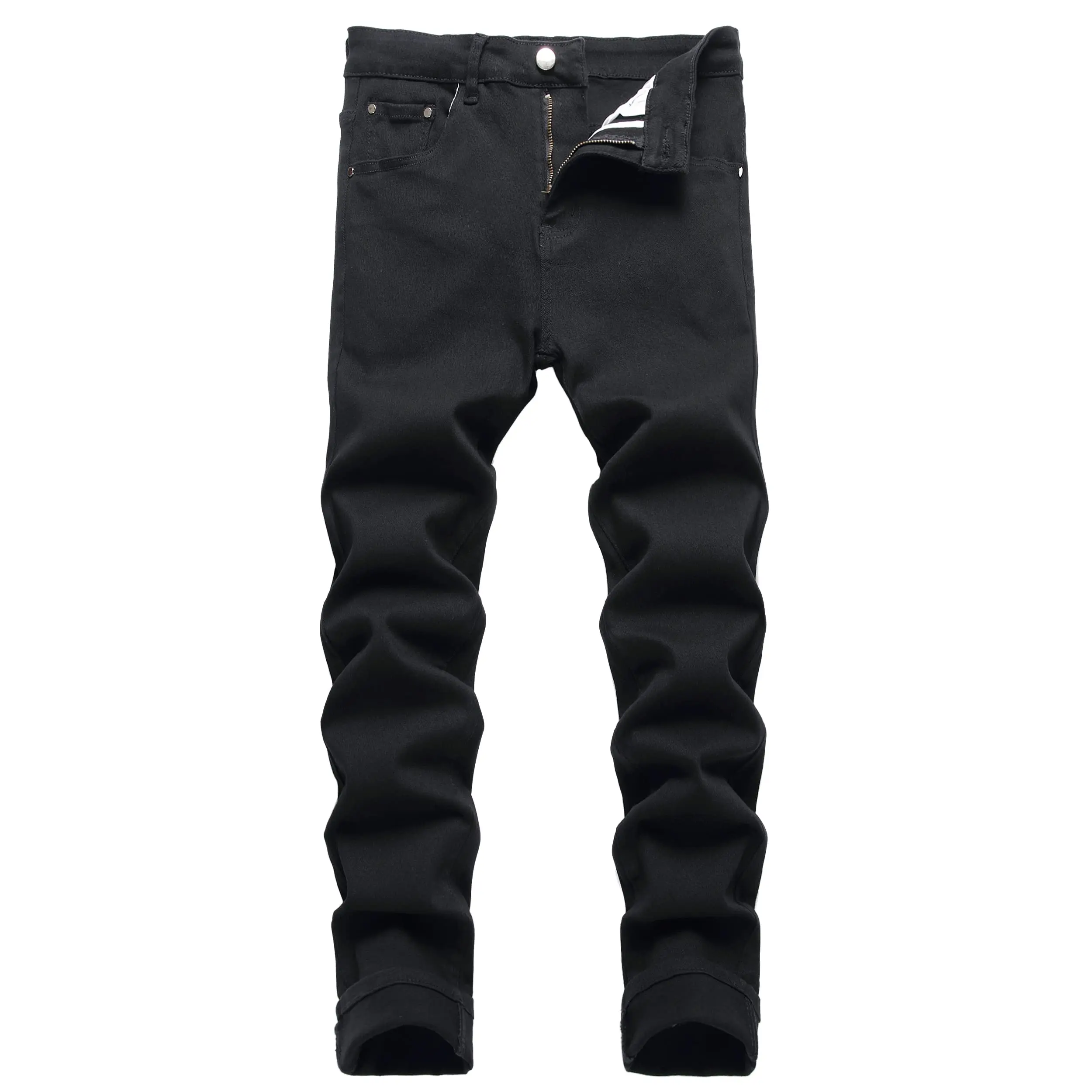 JUNBAOSS Men's Slim Fit Stretch Jeans Colored Skinny Jeans for Men, Distressed Straight Leg Casual Fashion Comfort Flex Waist Denim Pants, Menswear Classic Street Style Cotton Fabric Jean Natural Hipster Personalized Stylish Streetwear Jeans with Pockets