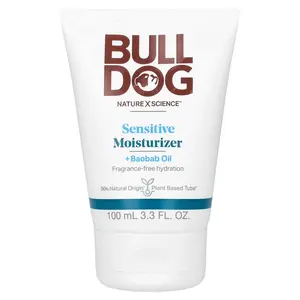 Bulldog Skincare For Men Sensitive Moisturizer, Fragrance Free, 3.3 fl oz (100 ml)