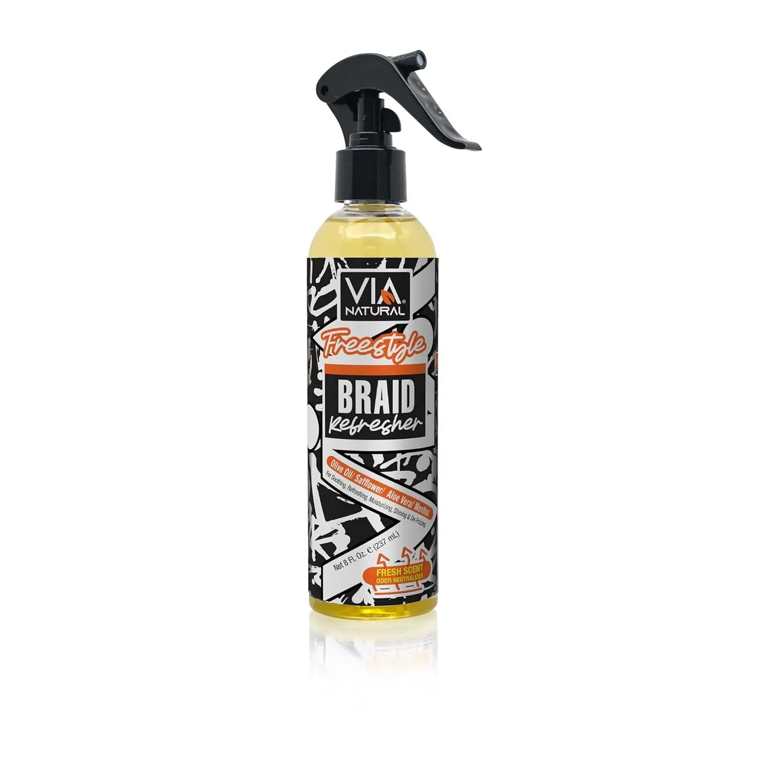 Via Natural Freestyle Braid Refresher Mousse-Gel - Gentle Nourishing Haircare for Maintenance, Holding, Detangling, Frizz & Flyaway Taming, Braid Holding Mousse & Gel, Detangle Mousse & Gel
