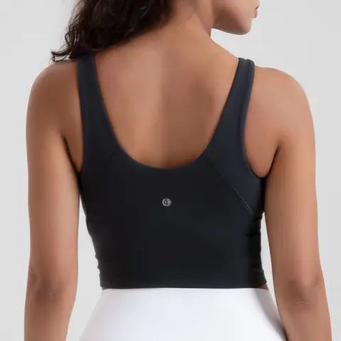 Colorfulkoala Women's Padded High Neck Lycra Crop Sports Bra - U-Back Cut Gym Activewear for Yoga/Running, Pairing with Leggings, Padded Activewear