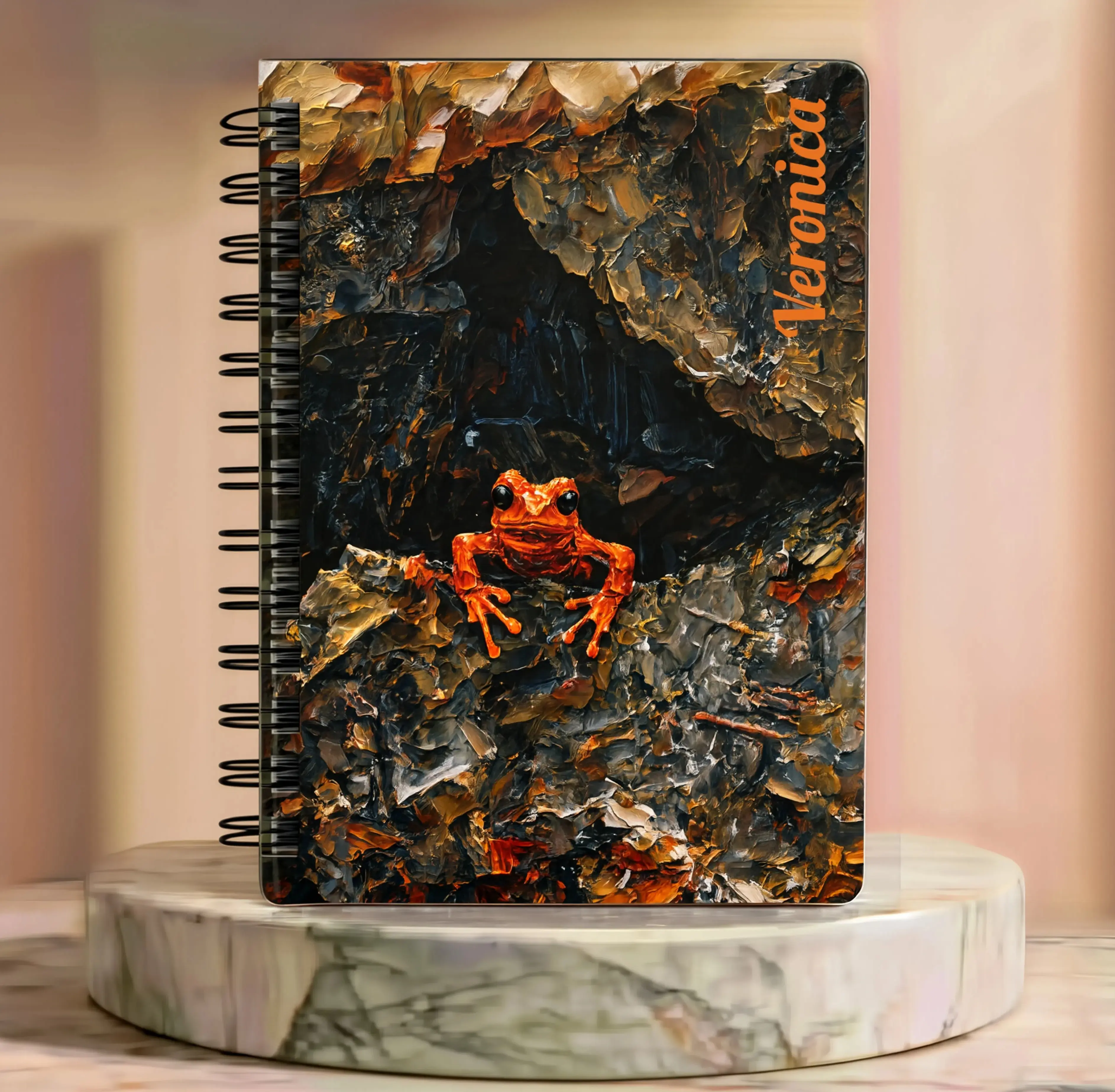 Wildlife Journal Personalized | Blue Jean Poison Dart Frog Notebook | Costa Rica | Custom Name Travel Gift | Spiral Lined Notebook 5x7