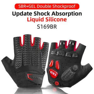 ROCKBROS Road Cycling Gloves for Men Women Commuter Gloves Half Finger Biking Gloves with Gel Padded Shock Absorbing, Breathable Anti Slip Road Bike Gloves for Summer Bicycling Riding