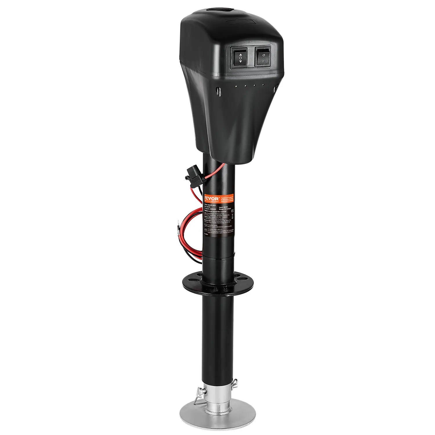 【Summerfinds】VEVOR Carbon Steel Electric Power Tongue Jack, 5000 lbs Heavy Duty, 2-Way Connector, Manual Crank Handle, Weatherproof Cover, LED Work Light, 10"-28.3" Lift for RVs, Horse Trailers, Fathersdaygift Vehicle Accessory, Led Lights, Campers, Rv Tr