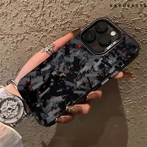 A Carbon Fiber Phone Cover Crafted for Various for iPhone Models Including 16, 15, 14, 13, 12, 11 Pro Max, X, XSMAX, 8, And 7 Plus, with a Back That Resists Drops, Featuring a Drop-Resistant Scrub Back.