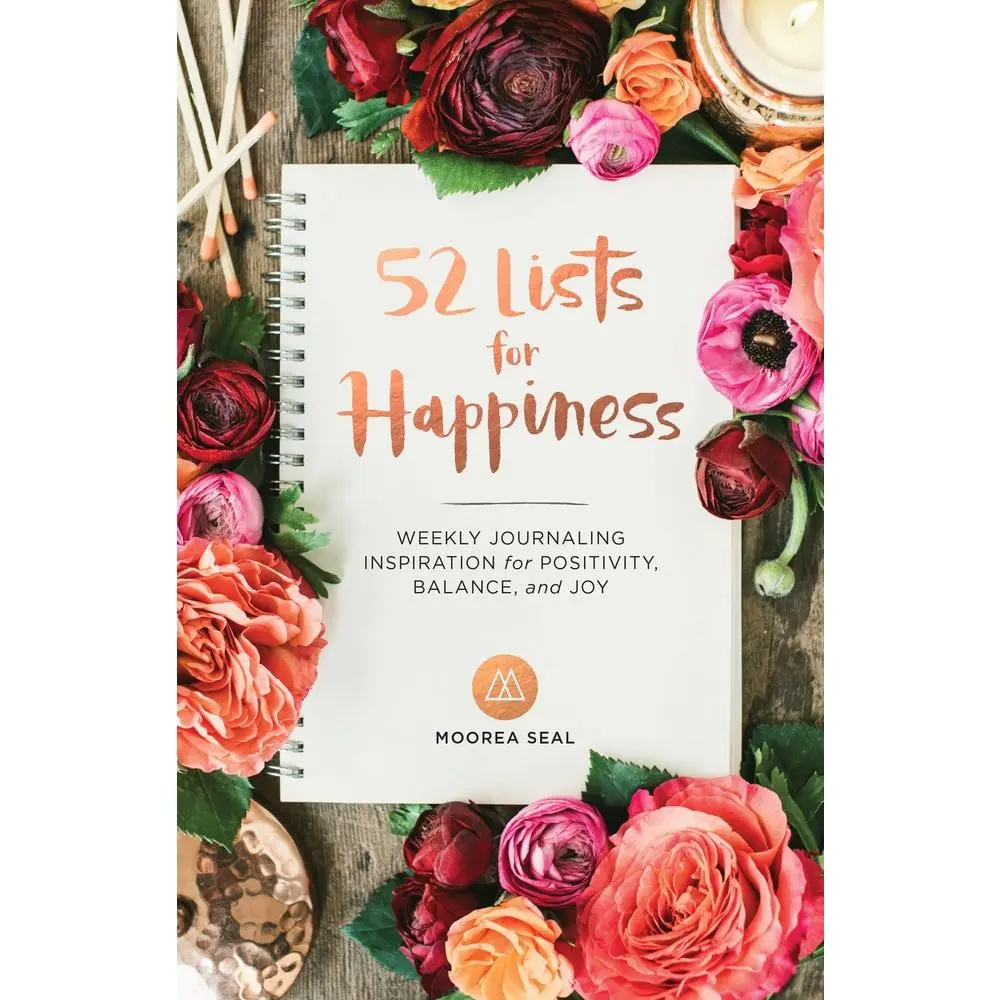 USED Book - 52 Lists for Happiness: Weekly Journaling Inspiration for Positivity, Balance, and Joy (a Guided Self -Love Journal with Prompts, Photos, and Illustra by Seal, Moorea (Paperback) - english