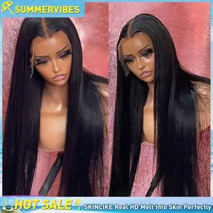 [Summervibes]Lemoda 13x6 SKINLIKE Real HD Lace Wigs 200% Density Straight 13x4 Full Lace Frontal Wigs 15A Brazilian Straight Virgin Human Hair Lace Front Wig Invisible 0.1mm Ultra-thin Frayed Ends Tiny Knots