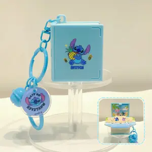 Disney Stitch Beach Folding Book Series Pendant, Adorable Lilo & Stitch Themed Charm, Suitable Gift for Women & Fans Keychain