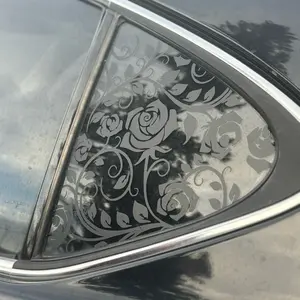 Rose floral pattern window decal