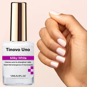 Tinovo Uno 'Milky White'-12ml Milky White Nail Care Liquid, Nail Strengthener, Treatment, Enriched With Keratin, Vitamins, Effectively Repairs Damaged Nails, Makes Nails Harder, For Nail Art Enthusiasts