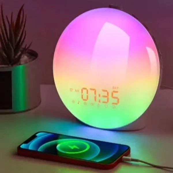 LED Alarm Clock with Simulated Sunrise Sunset Natural Wake Up Light Adjustable Brightness for Better Sleep Quality and Home Décor