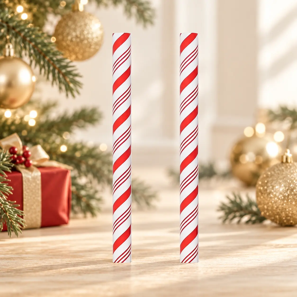 Red White Candy Cane Cabinet Handle Covers, Christmas Peppermint Stick Decorations for Kitchen Cabinets, Drawers & Bathroom Cupboards, Slip-On Holiday Ornaments, 5.51in / 7.48in