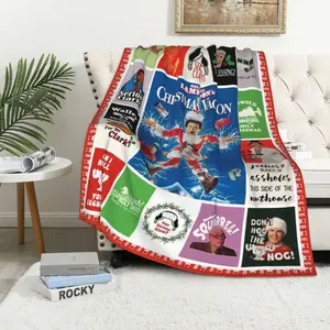 Soft Christmas Vacation Funny Fleece Blanket Throw, Best Blanket Gift for Birthday Christmas, Soft Flannel Throw For Sofa, Bed, Livingroom, Office, Couch, Travel, Camping