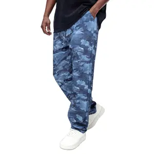 GINGTTO Men's Baggy Jeans Stretch Wide Leg Denim Pants Skateboard Hip Hop Camo Streetwear Trousers