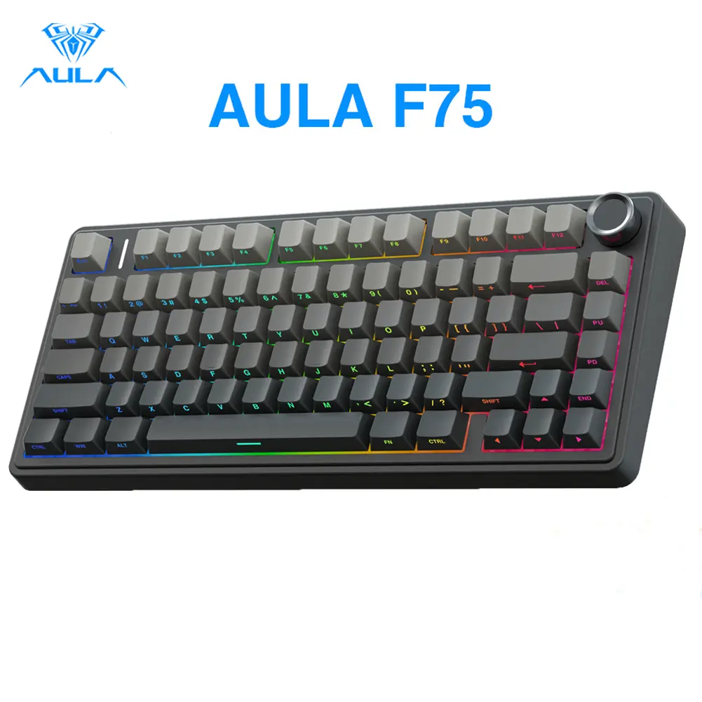 AULA F75 Wireless Gaming Keyboard, Pre-lubed Reaper Switches, 2.4GHz/Type-C/BT5.0 Connectivity, RGB Backlit, Hot Swappable PCB, Multi-device Compatibility,back to school,back to school shopping