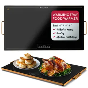 Culvani ThermaPlate Electric Food Warming Tray, 105°F–240°F Adjustable Heat, 6 Presets, LED Touch Panel, Non-Slip Base & 5-Year Warranty – Slim, Large & XL Models for Parties & Home Use