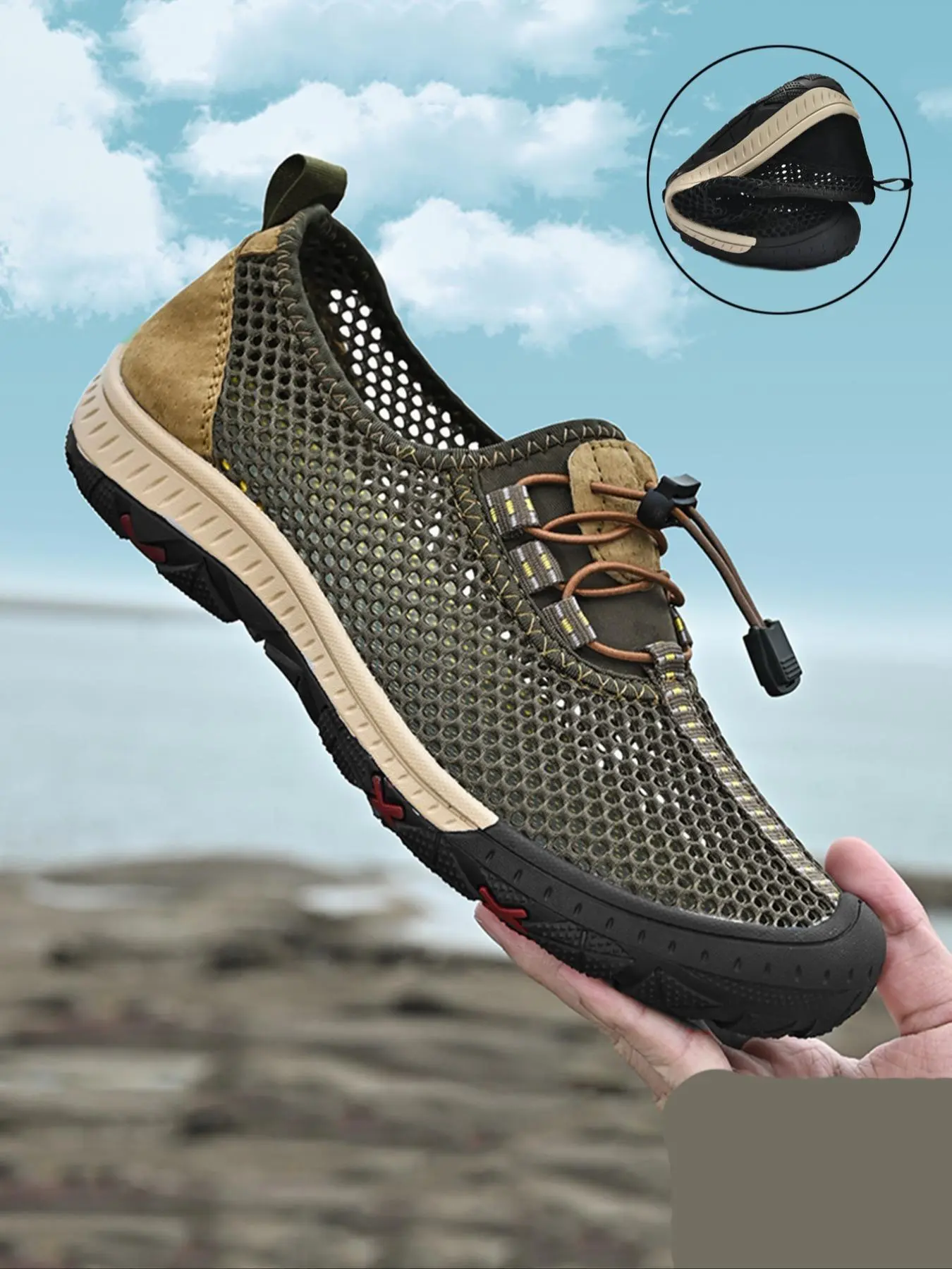 Men's Casual Breathable Mesh Sandals, Lightweight Breathable Sandals, Comfortable Non-slip Sandals for Beach, Hiking Sandals, Outdoor Sports Sandals for Men, Summer Outdoor Sandals, Walking Shoes