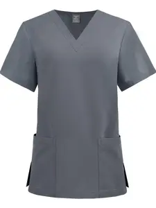 Quick Dry Scrub Top V Neck Dental Oral Surgery Vet Clinic Beauty Salon Nurse Doctor Uniform Women