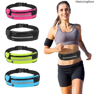 1pcs Running Waist Bag for Men Women, Waterproof Neoprene Fanny Pack with Reflective Strip, Adjustable Slim Sports Waist Pack for Running, Workout, Gym, Hiking & Outdoor Activities