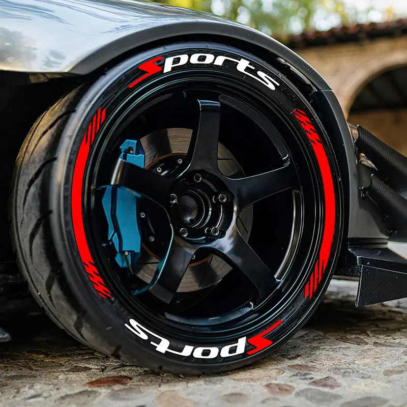 4pcs/Pack Sports Tire Letter Sticker, Tire Modification Decorative Letter Stickers For Cars Car Auto Accessories Vehicle Decoration For Car Motorcycle (glue and accessories not included), Tire Lettering, Wheel Decal, Rim Decals, Decals For Vehicles