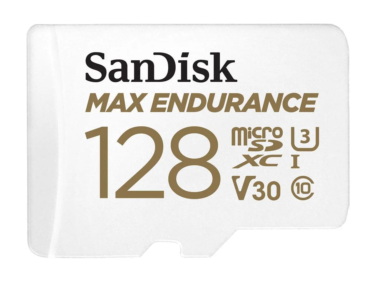 SANDISK 128GB MAX Endurance microSDXC Card with Adapter for Home Security Cameras and Dash cams - C10, U3, V30, 4K UHD, Micro SD Card - SDSQQVR-128G-GN6IA