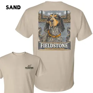 Fieldstone Sporting Lifestyle Brand T-Shirt – Bluetick Coonhound and Football Stadium Graphic, Perfect Gift for Dog Lovers and Sports Fans, Unisex Cotton Tee