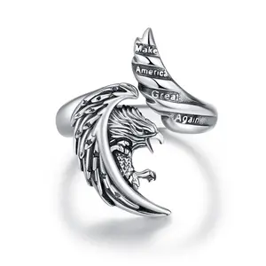 DRINSPER US Open Ring 925 Sterling Silver USA Ring