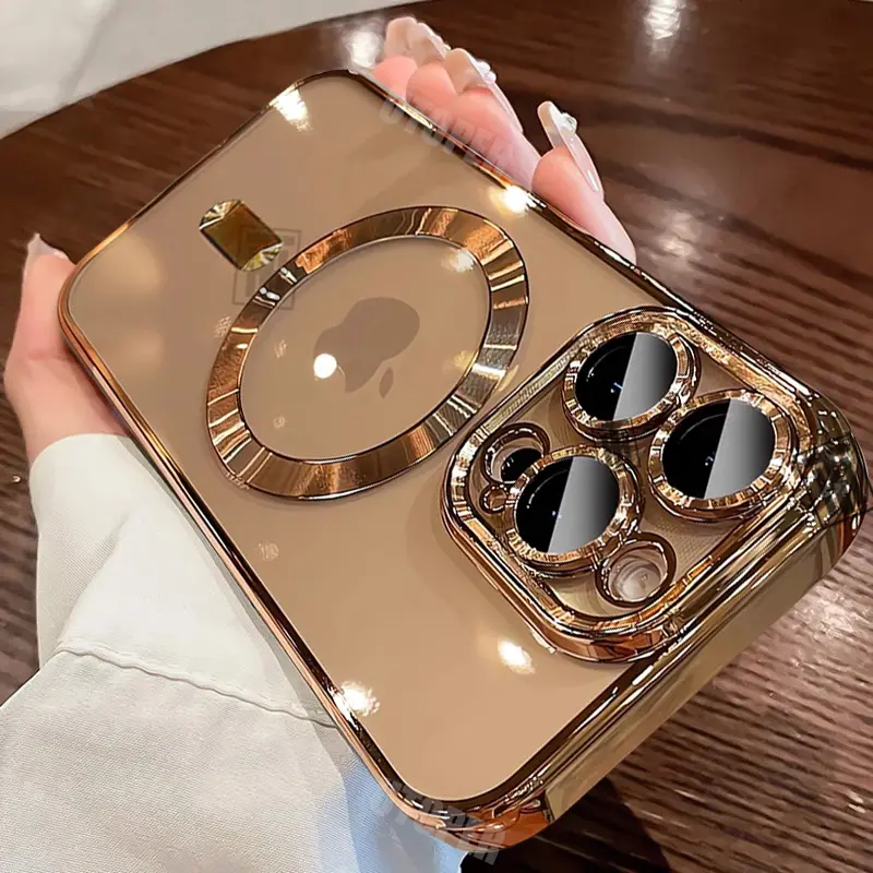 New Official Desert Gold phone cases For iPhone 17 Pro Max 16 15 14 13 12 11 17 Air Plus Clear Magsafe Magnetic Lens Protect Soft Cover