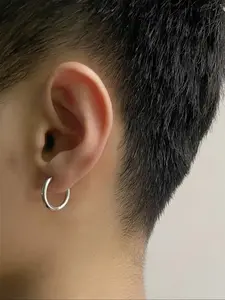 Men's Stainless Steel Hoop Earrings Set, Classic Round Minimalist Earrings, Non-Sensitive Material, Perfect for Daily Wear & Gift Giving