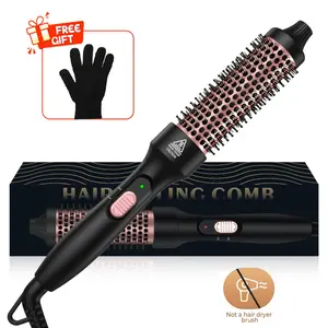 3-In-1 Heated Round Brush, Thermal Brush, Straightening Curling & Combing Brush 3 in 1, 200°C Heating Curling Iron, Essential Hair Styling Tool, Personal Care Appliance for Women & Girls, Perfect Ideal Gift