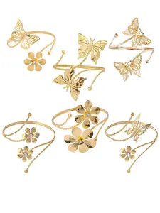 Women's Elegant Butterfly & Flower Design Cuff Bangle Bracelet, Fashion Jewelry for Party, Daily Clothing Decor, Trendy All-match & Exquisite Jewelry for Birthday Gift