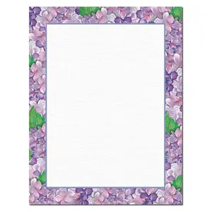 Purple Hydrangeas Letterhead Sheets - 8.5in. x 11in. - 25 Sheets (olh92825)