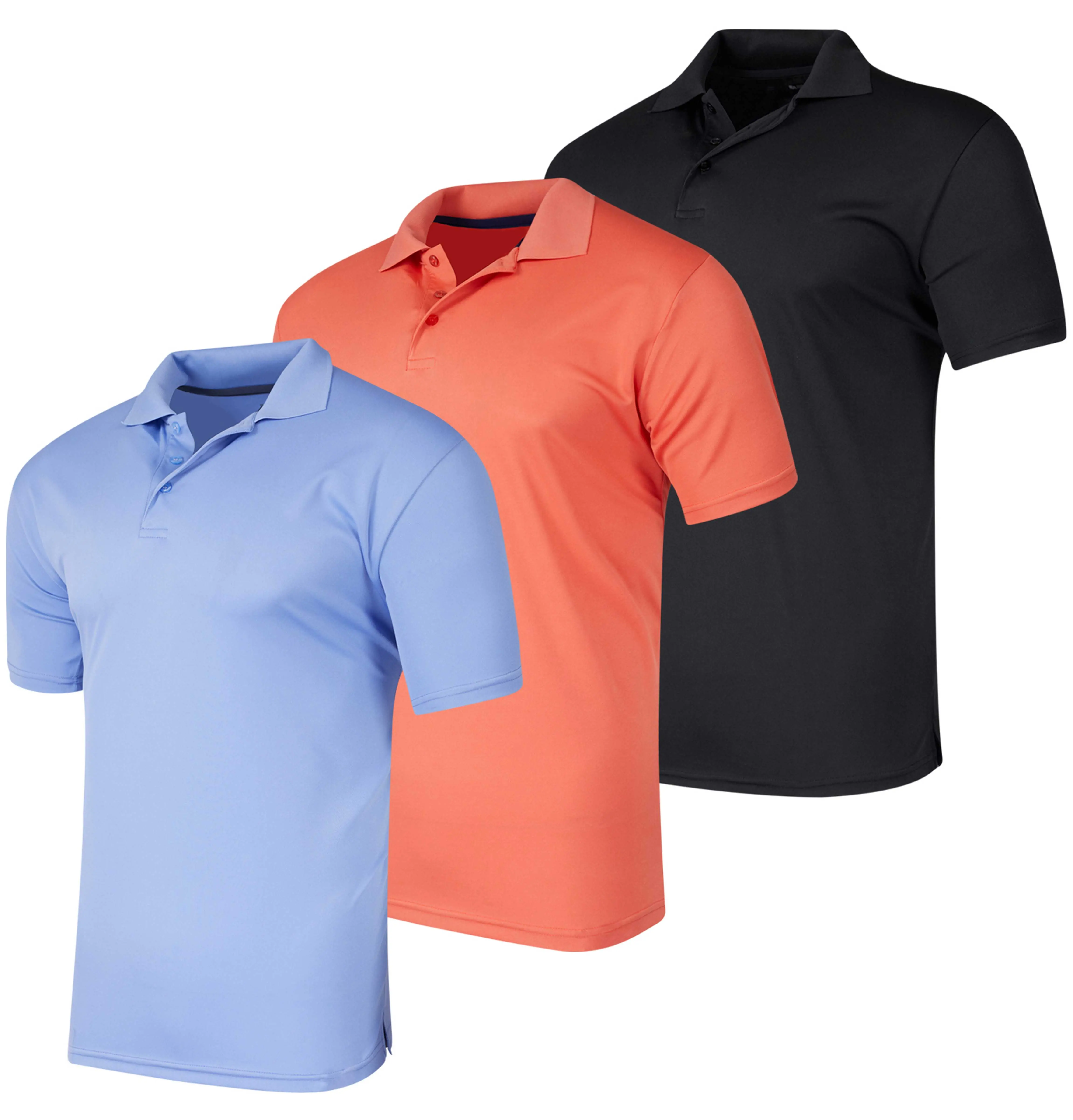 Real Essentials 3 Pack: Men's Quick-Dry Short Sleeve Athletic Performance Polo Shirt (Available In Big & Tall) Real Essentials 3 Pack: Men's Quick-Dry Short Sleeve Athletic Performance Polo Shirt (Available In Big & Tall)
