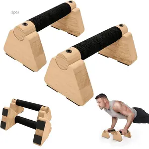 Premium Wooden Push Up Bar Set, Non-Slip Parallettes for Handstand & Push Ups, Heavy-Duty Strength Training Exercise Equipment, Home Gym Fitness Calisthenics Bars for Men Women
