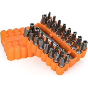 33pc Security Bit Set - Complete Torx Security Screwdriver Set with Tamper Proof Bits - Star Bits, Hex, Spanner, Tri-Wing & Torq - Professional Security Torx Bit Set