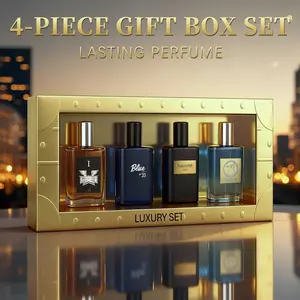 4-Piece Set, Men's Eau De Toilette Spray Gift Box, Long Lasting Fragrance, 4 Different Flavor, Perfect For Holiday Gifts, Dating, Daily Life, Parties, 0.85 fl oz/bottle