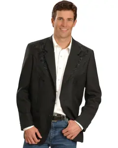 Scully Men's Floral Embroidered Western Jacket Big And Tall - P-733X-Blk