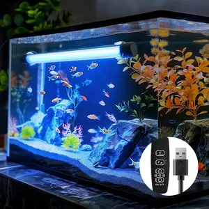 RGB Aquarium LED Light, USB Fish Tank Lamp, Multi-Function Lighting, Suitable for Fish Growth, Waterproof Wall Mount for Small Indoor Tanks