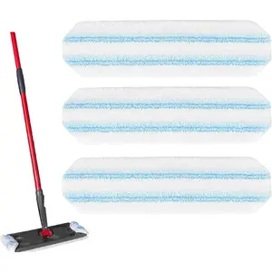3-Pack Replacement Mop Pads for  H2prO/ Vileda H2prO Flat Mop System | Washable  Microfiber Pads