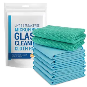 Microfiber Glass Cleaning Cloths (8 Pack) – 2-Step Streak-Free System for Windows, Mirrors & Stainless Steel |   Just Add Water, No Chemicals