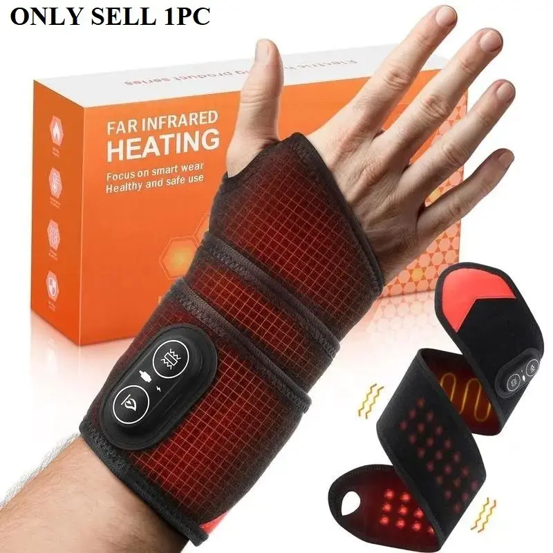 Portable Heated Massage Wrist Wrap, Multi-Functional Hand Vibration Heating Band, Three-Tier Timer Temperature Control, Foot Ankle Joint Use, Portable Pain Relief
