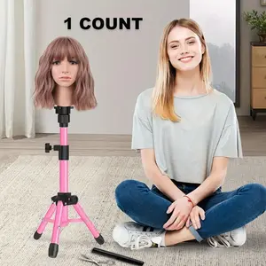 Mini Wig Stand Tripod, Portable & Foldable Wig Making & Styling Tool, Adjustable for Mannequin Heads, Professional Wig Making & Styling Tool, Organiser