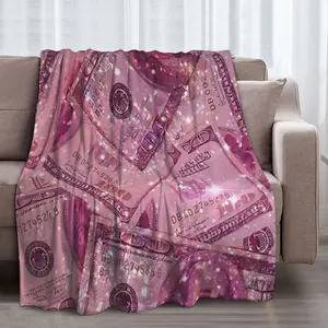 Pink money-themed tapestry blanket for home decoration living rooms, college dormitories and bedrooms  80"x60"