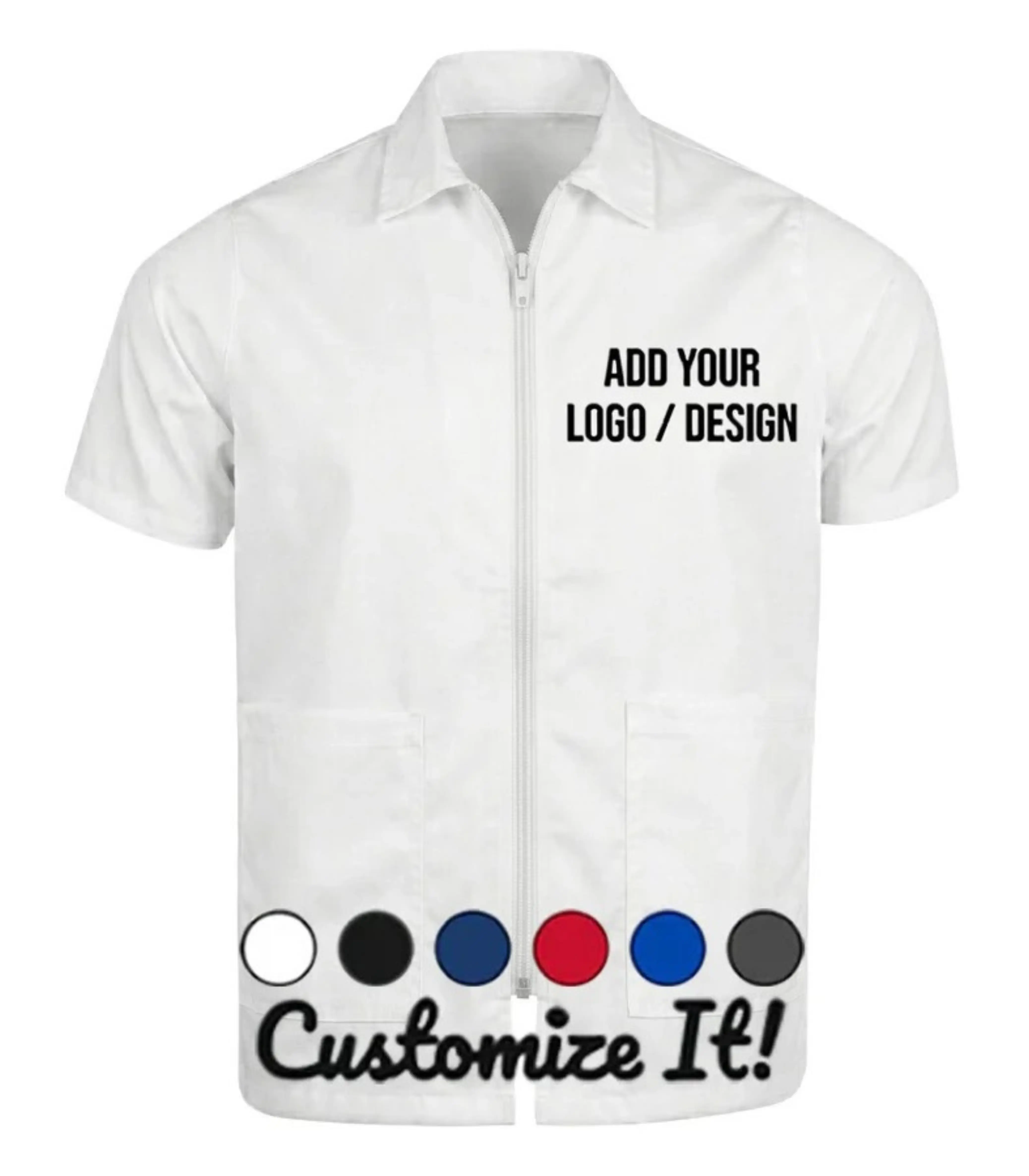Men's Personalized Barber Smock Jacket Uniforms - Custom Logo/Design, Solid Colors, Small Size, Quality Fabric, Mens Clothing Workwear Clothes, Barber Look