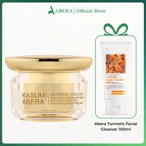 Kasumi Abera Cream – Dark Spot Corrector & Face Moisturizer, Supports Hydration and Smoother Skin – Formulated with Kojic Acid, Snail Mucin, Ginseng & Ganoderma Extract (1.0 Oz)