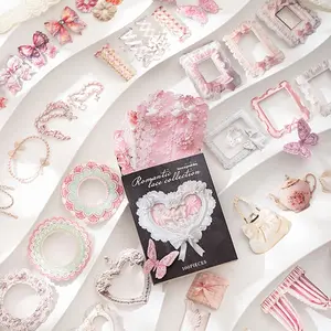 Romantic Lace Series Sticker Set, Stickers Kit, Creative DIY Craft Planner Journal Accessories, 100pcs Pack, Perfect for Scrapbooking & Note-Taking